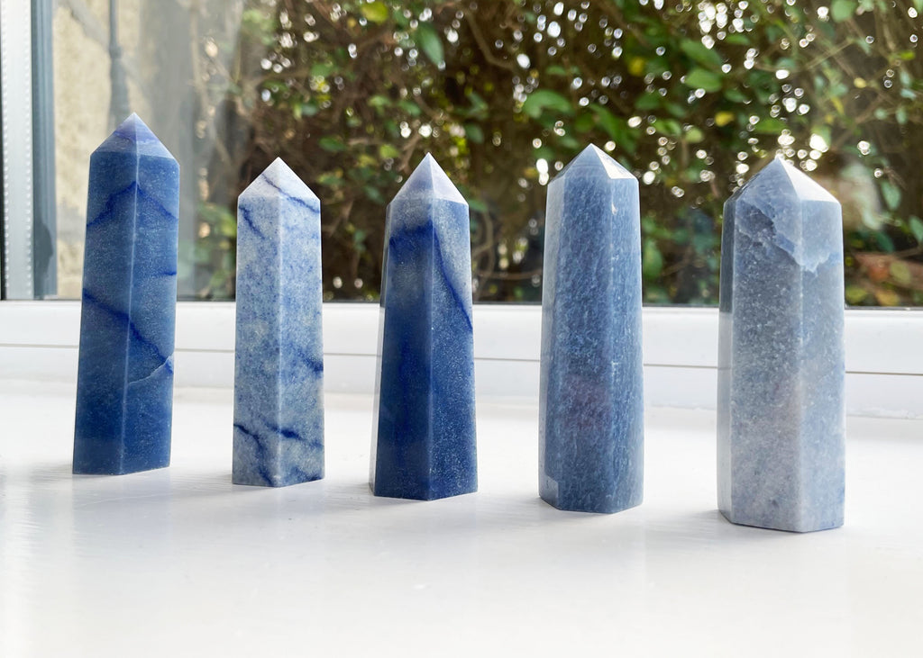 Blue aventurine towers