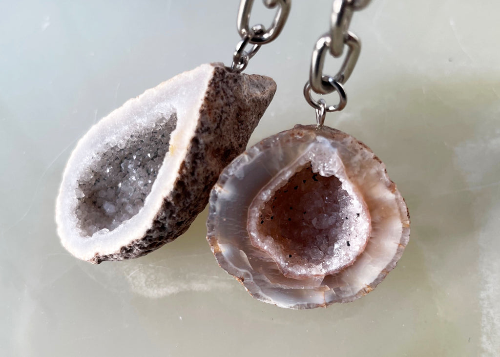 Agate Geode Keyring