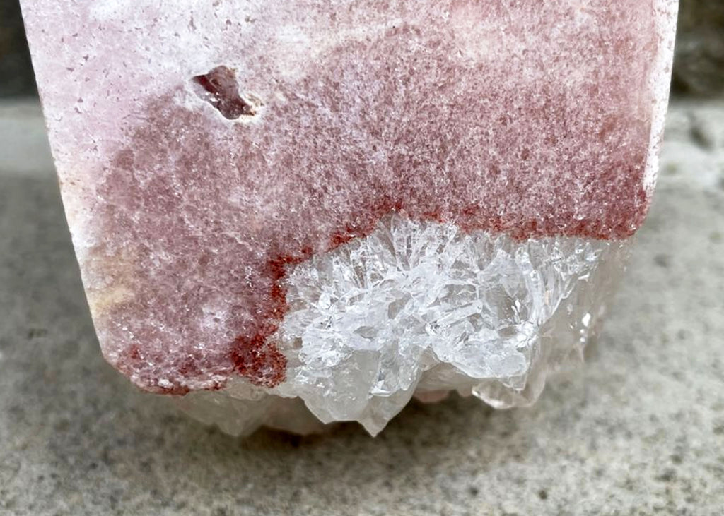 Carved And Polished Druzy Pink Amethyst Coffin