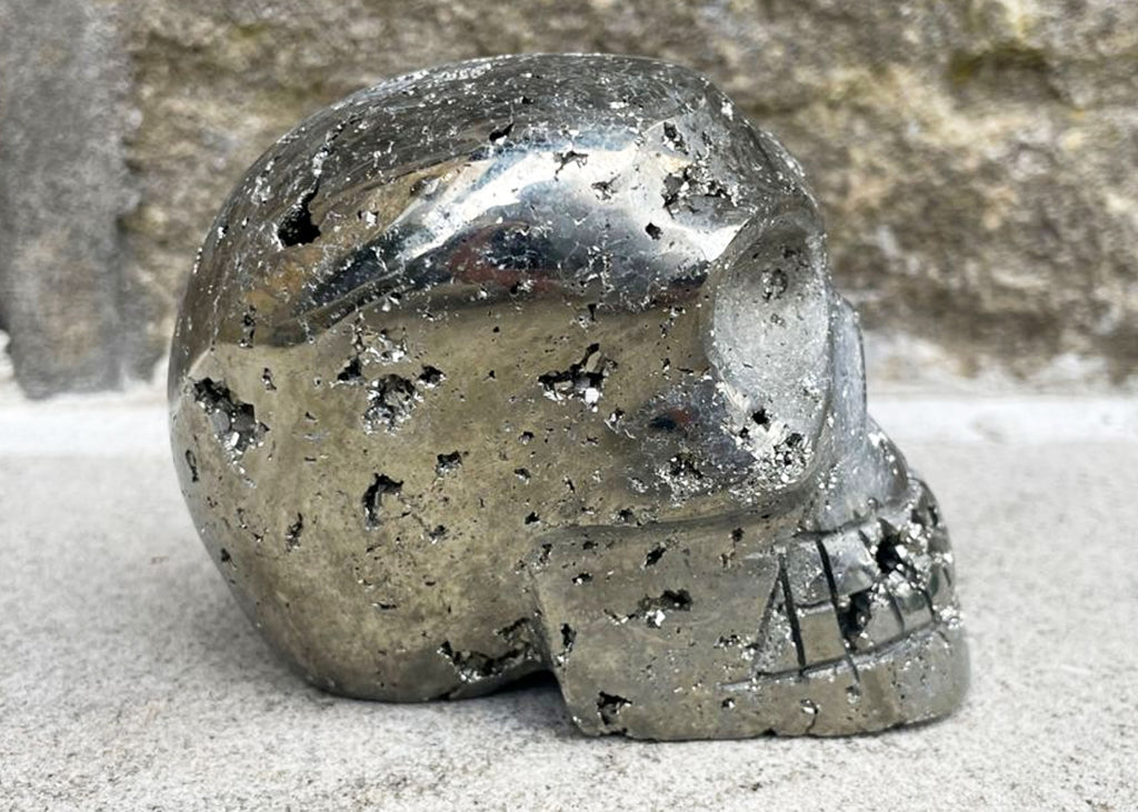 Large Druzy Pyrite Skull