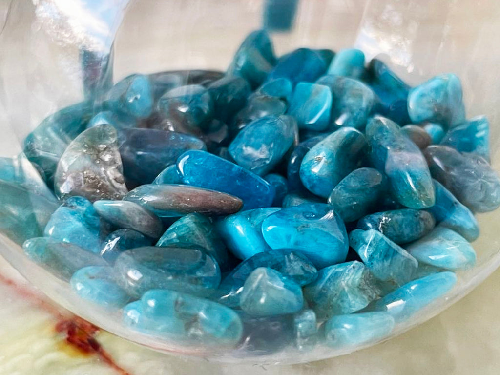 Blue Apatite Crystal Christmas Tree Bauble