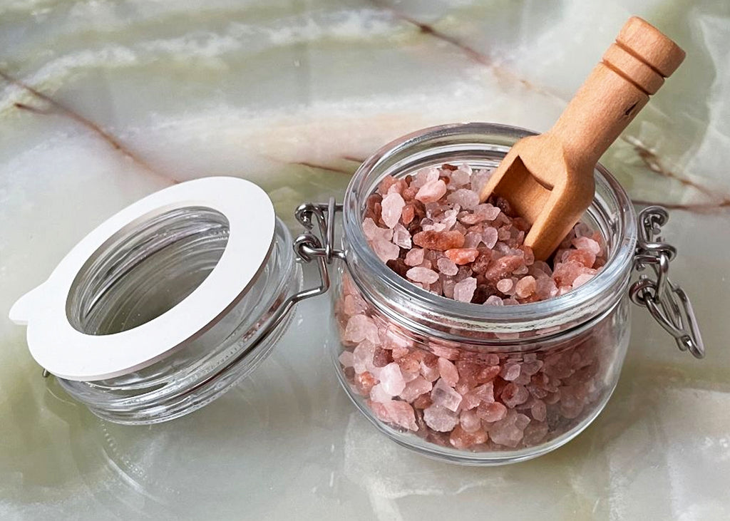 Pink Himalayan Bath Salts Jar And Spoon