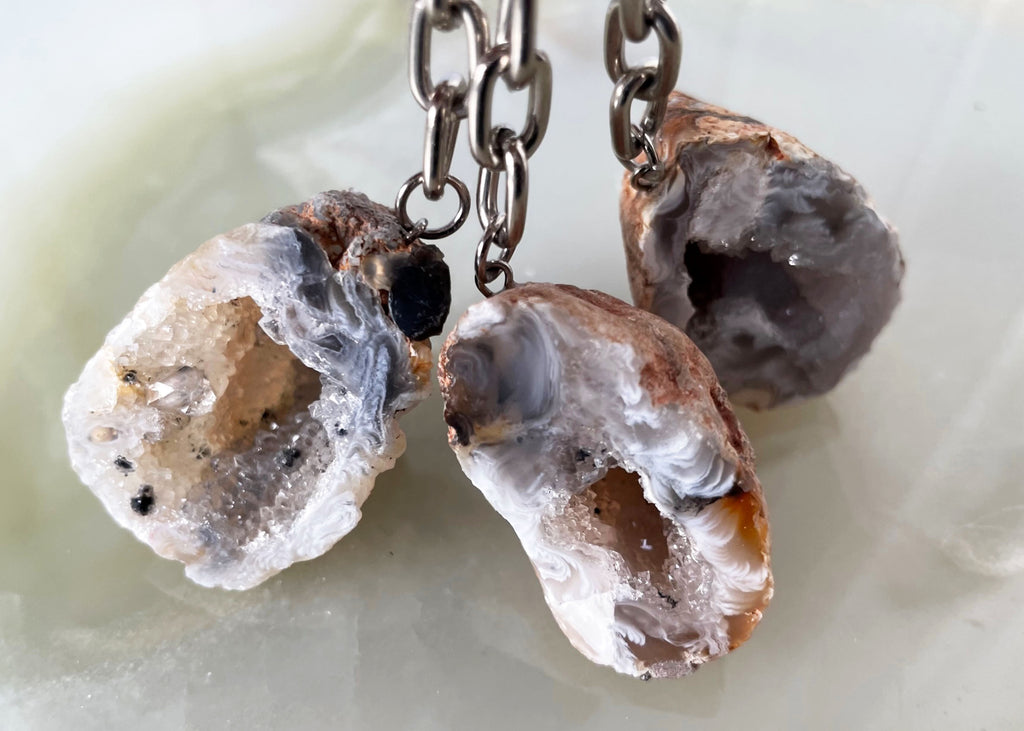 Agate Geode Keyring