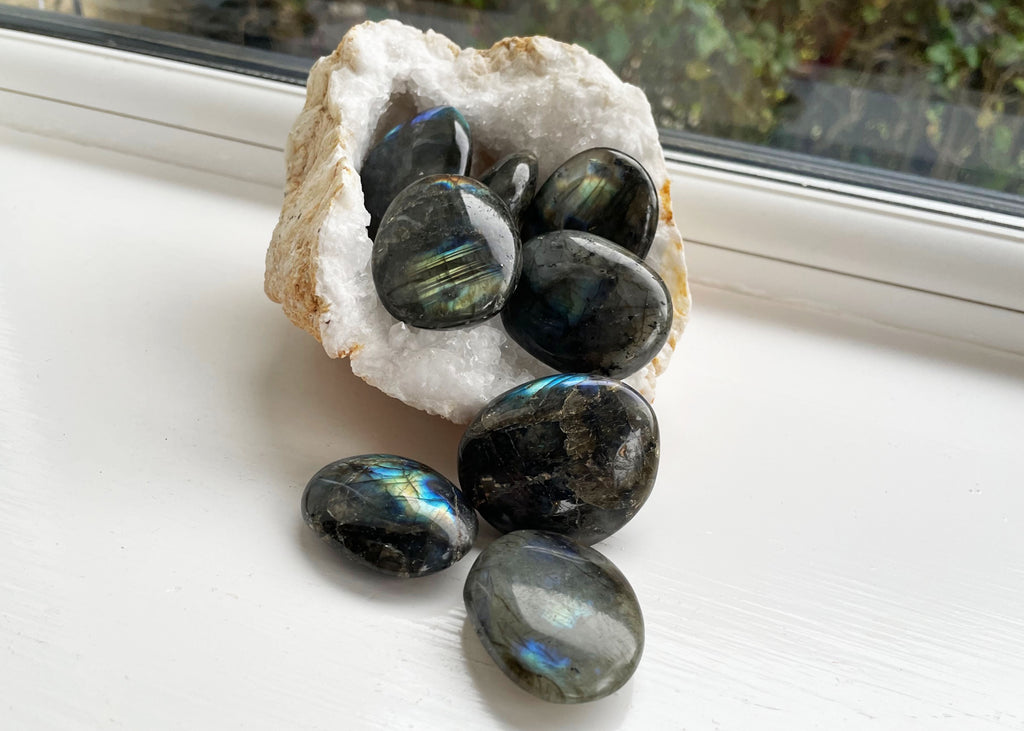 Flashy Labradorite Palm Stones