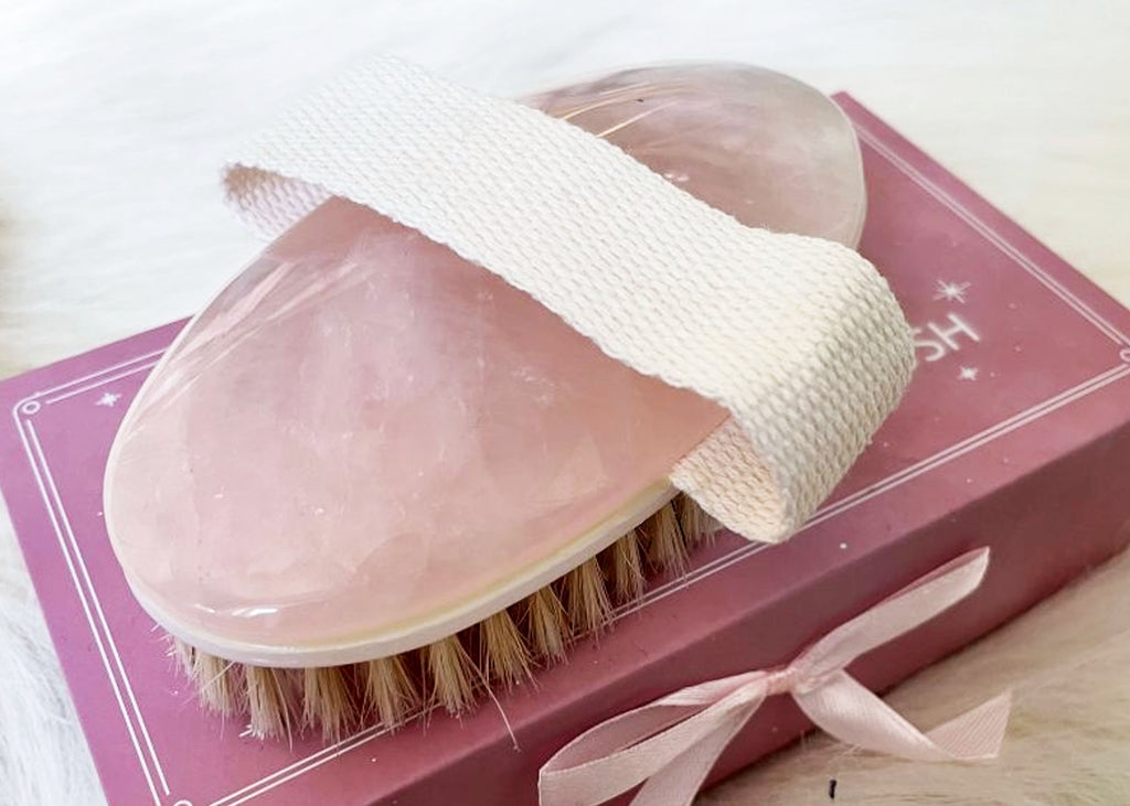 Rose Quartz Crystal Body Brush