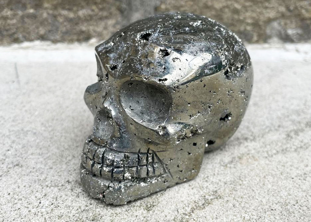 Large Druzy Pyrite Skull