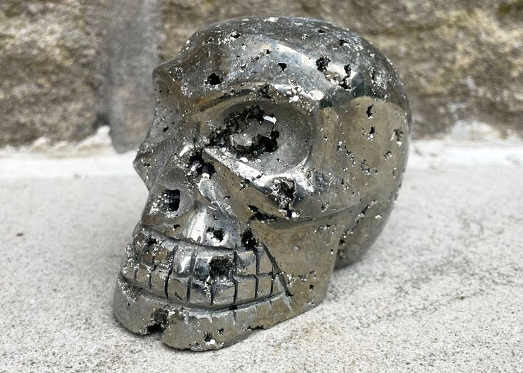 Large Druzy Pyrite Skull