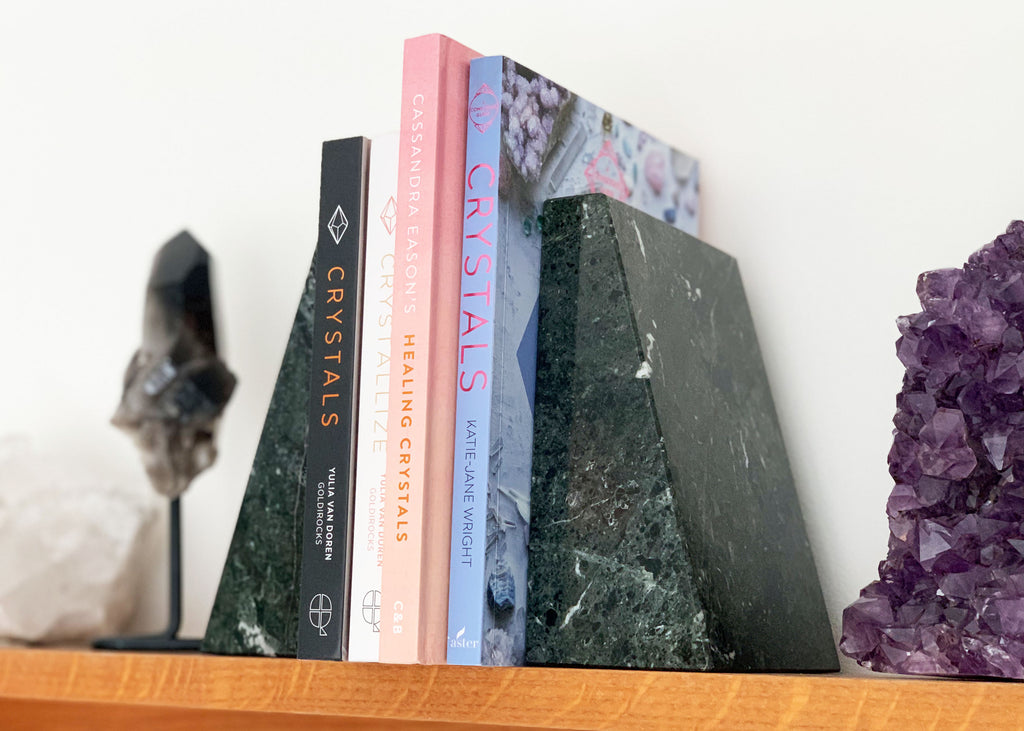 Pair Of Himalayan Marble Wedge Bookends