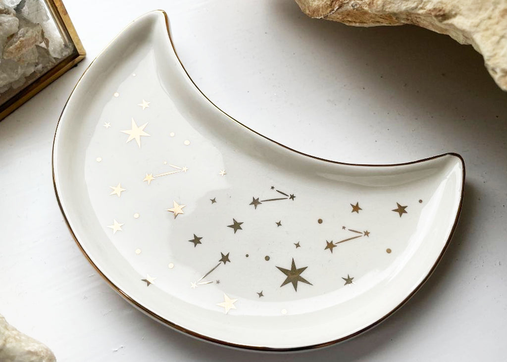 Ceramic Moon And Stars Trinket Dish