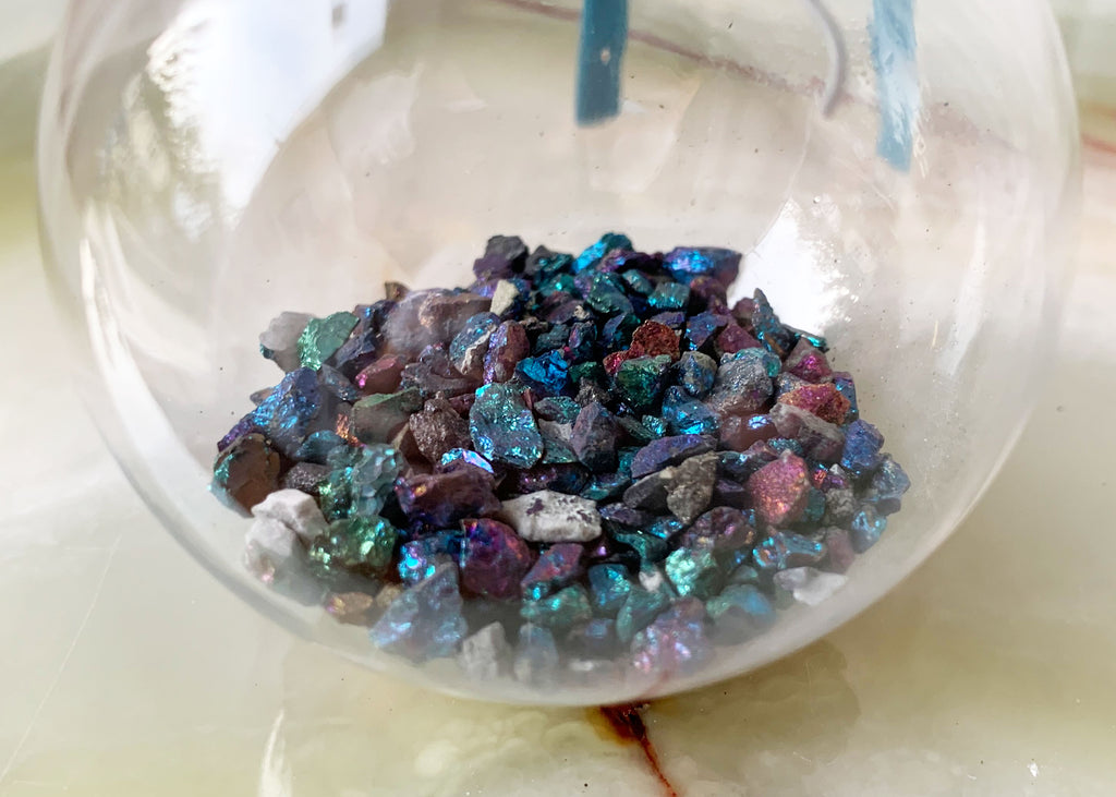 Peacock Ore Crystal Christmas Tree Bauble