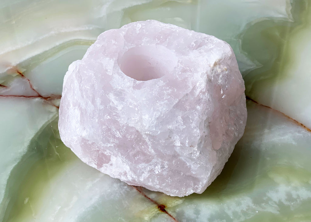 Rose Quartz Candle Holder