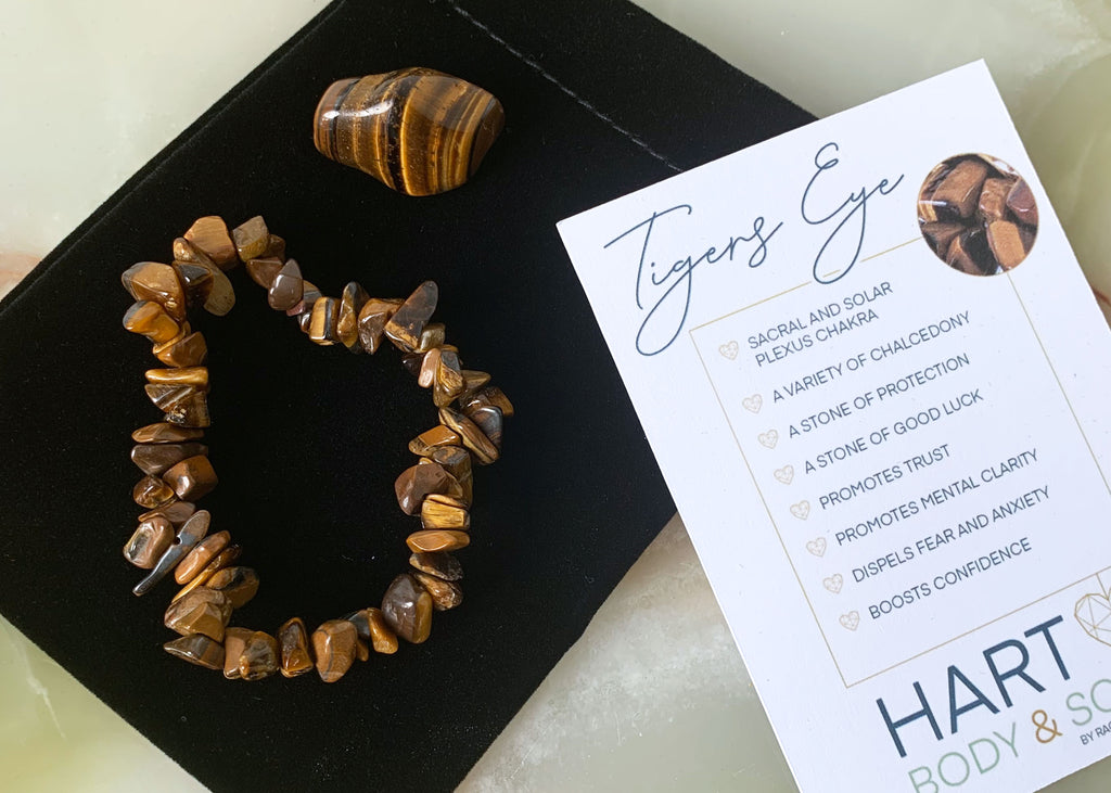 Tigers Eye Crystal Bracelet And Tumblestone Gift Set