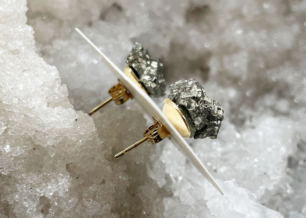 Pyrite Cluster Stud Earrings