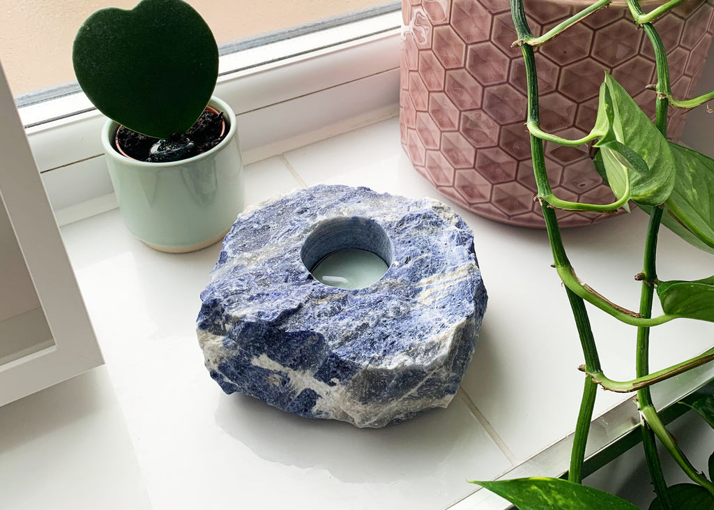 Sodalite Candle Holder