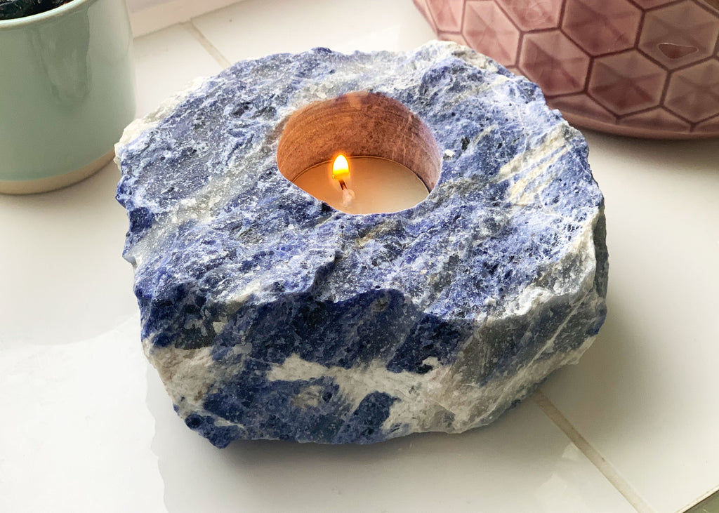 Sodalite Candle Holder