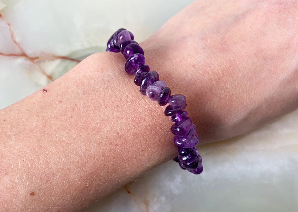 Amethyst Crystal Chip Bracelet